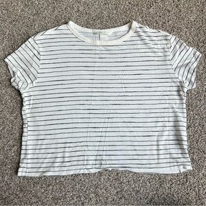 H&M Black & White Stripped Tee, Size XS‎